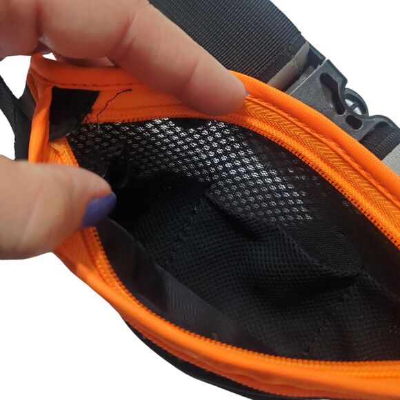 RBX Running Belt Walking Fluorescent Orange Black Adjustable Zipper Pockets - Picture 4 of 7